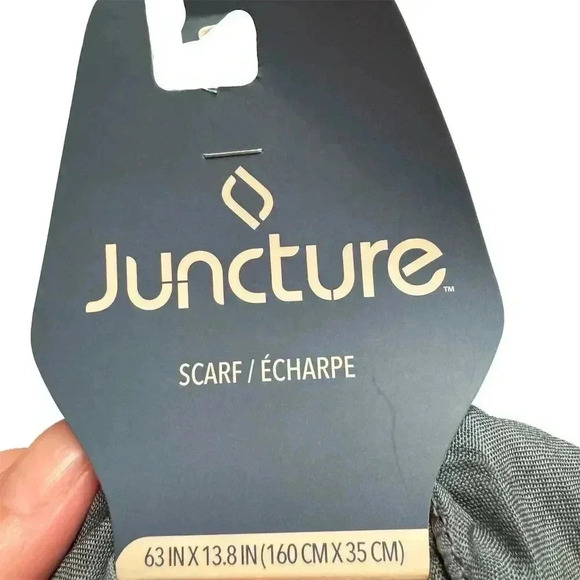 🌟 Juncture Unisex Gray Rectangle Scarf 63"x13.8" Fall Winter Accessory 🌟 - Picture 2 of 4